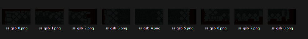 A screenshot of the Windows 11 explorer with the files ss_gsb_0 to ss_gsb_8